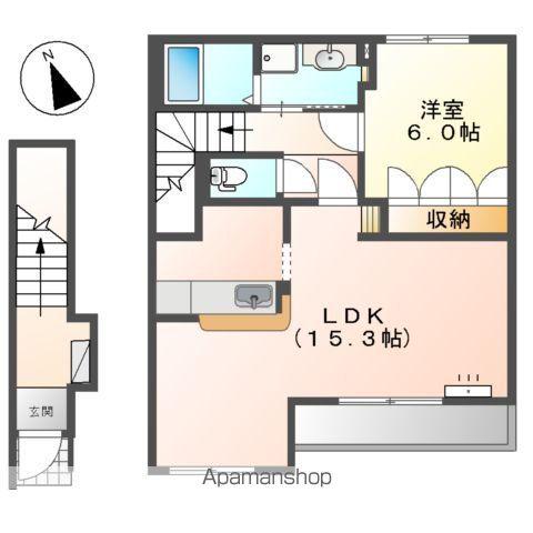 グランチェスタ サウスⅡ(1LDK/2階)の間取り写真