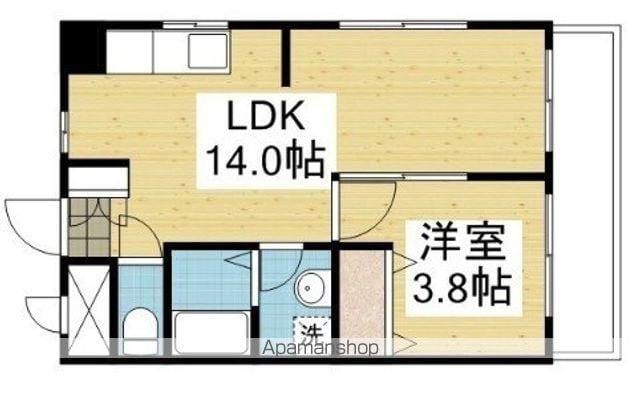 富士第3ビル(1LDK/5階)の間取り写真