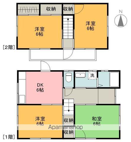 愛媛県松山市 2階建 築32年(4DK)の間取り写真