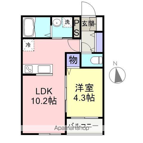 LA・MERINA(1LDK/1階)の間取り写真