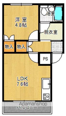 陸奥第一マンション(1DK/1階)の間取り写真