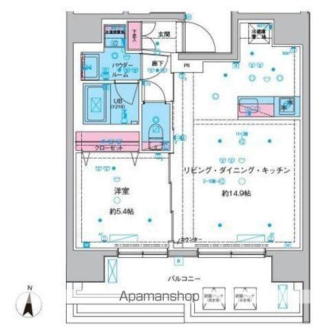 GENOVIA本所吾妻橋Ⅲ(1LDK/5階)の間取り写真