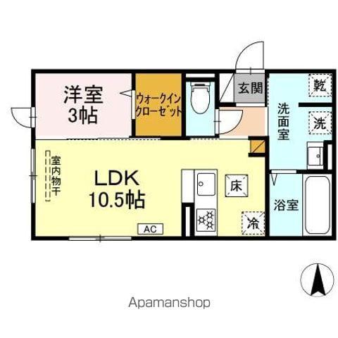 LAYOVER(1LDK/1階)の間取り写真