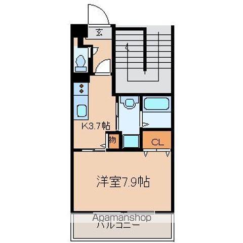 ラヴィアンローズ森田(1K/1階)の間取り写真