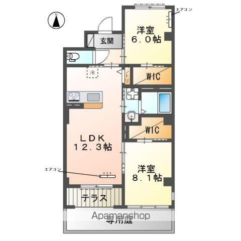 流山市駒木マンション(2LDK/1階)の間取り写真