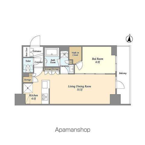 ドゥーエ亀戸(1LDK/5階)の間取り写真