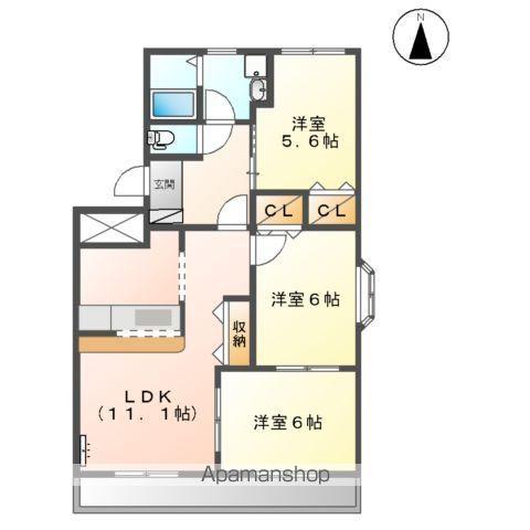 ファミール(3LDK/2階)の間取り写真