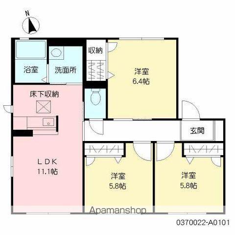 ファインメゾン上の原3(3LDK/1階)の間取り写真