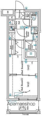 ラフィスタ方南町(2K/4階)の間取り写真