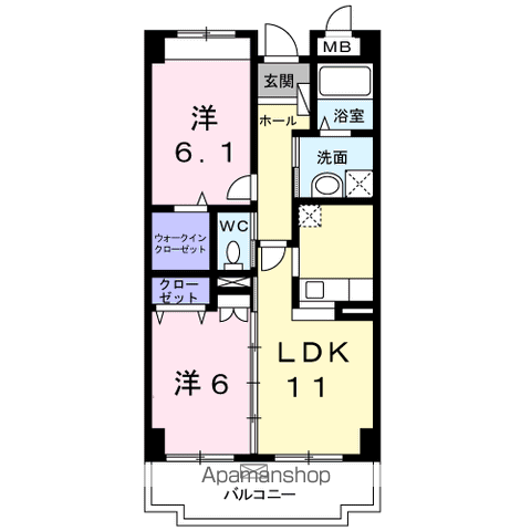 サン フォレスト ヴィラ(2LDK/2階)の間取り写真
