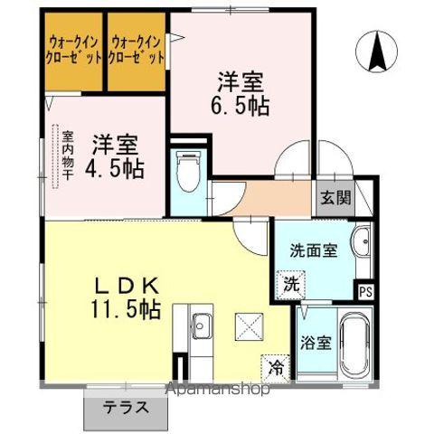 メゾン・ド・アンジュ(2LDK/1階)の間取り写真