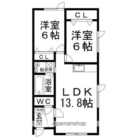 ハピネス高砂7号棟(2LDK)の間取り写真