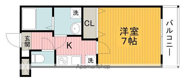 レジデンスナンワ蛍池(1K/1階)の間取り写真