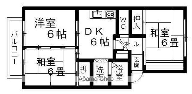 フレグランス広崎(3DK/2階)の間取り写真