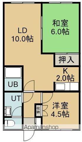 本通ガーデンハイツ(2LDK/2階)の間取り写真