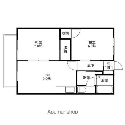 ヴェルデ那珂川(2LDK/2階)の間取り写真