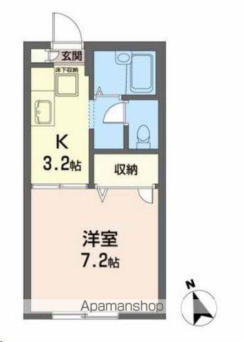 シャルマン西勝山(1K/1階)の間取り写真