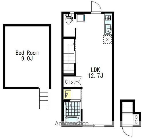アイノラ八幡山(1LDK/2階)の間取り写真