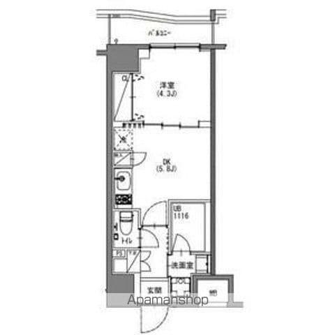 S-RESIDENCE新宿御苑(1DK/9階)の間取り写真