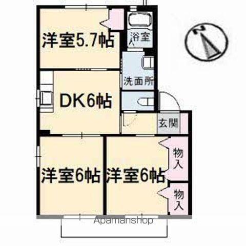 シャーメゾン ブルーム 1(3DK/2階)の間取り写真