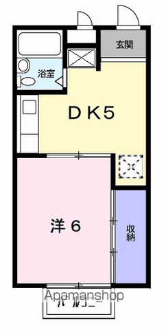 シティハイツ山田B(1DK/2階)の間取り写真