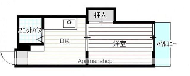 第6シモビル(1K/3階)の間取り写真