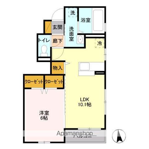 アメージングエステート(1LDK/1階)の間取り写真