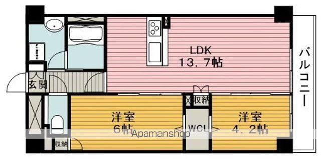 トリニティ豊中本町(2LDK/2階)の間取り写真