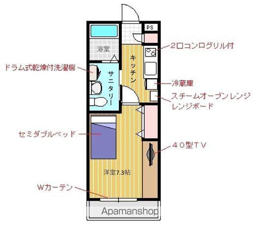 TRスクエア(1K/2階)の間取り写真