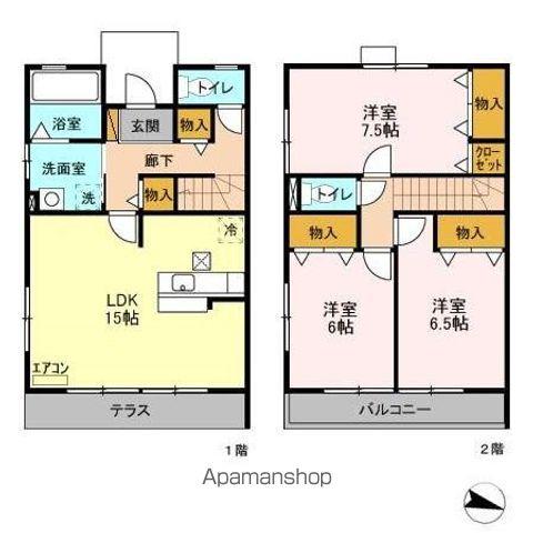 アルファタウン天王台(3LDK/1階)の間取り写真