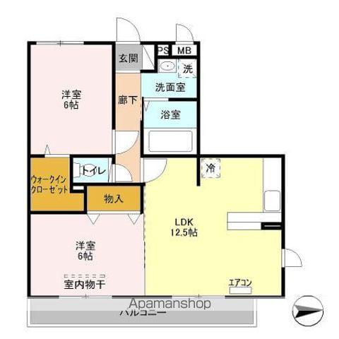 グランシャリオⅡ(2LDK/3階)の間取り写真