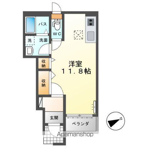 EVER BLUE(1K/1階)の間取り写真