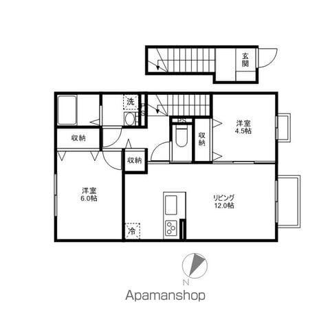 コーポ・ソレイユ(2LDK/2階)の間取り写真