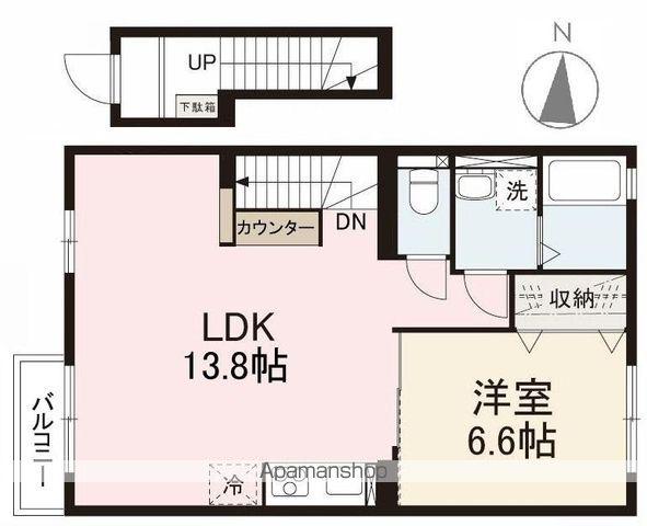 ラトゥール新田(1LDK/2階)の間取り写真