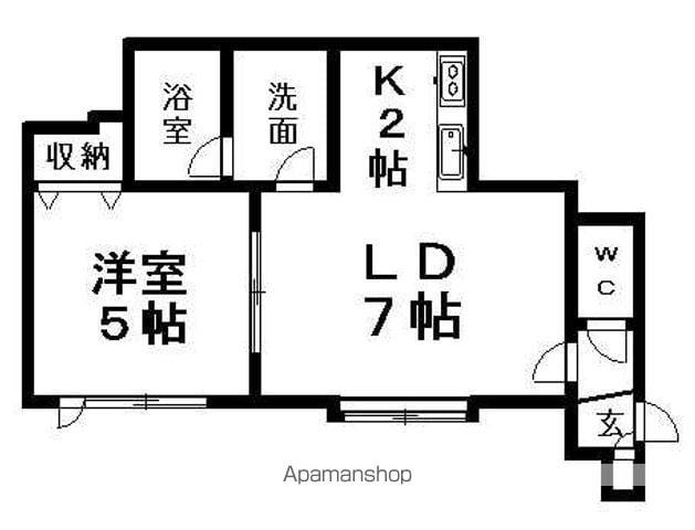 ロアール(1LDK/1階)の間取り写真