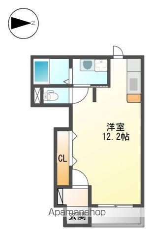 グランディールN(1K/1階)の間取り写真