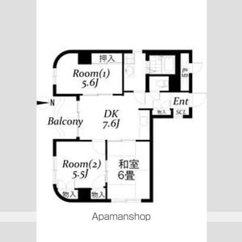 ティ・エル・ハイツ八王子北(3LDK/4階)の間取り写真