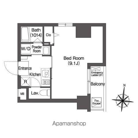 エスタート両国(1K/10階)の間取り写真