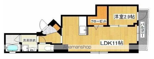 グランパルク橘館(1LDK/4階)の間取り写真