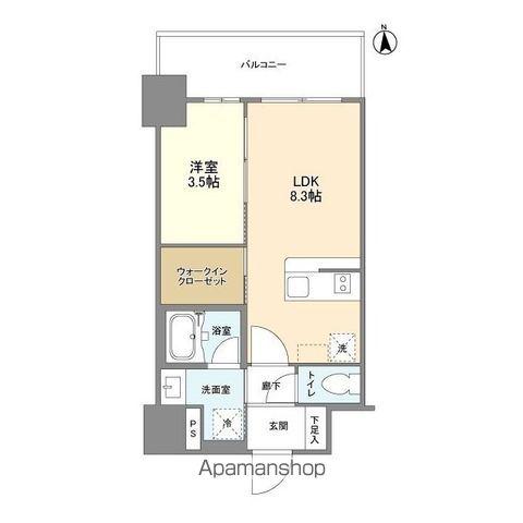 リヴェント難波ウエスト(1LDK/6階)の間取り写真