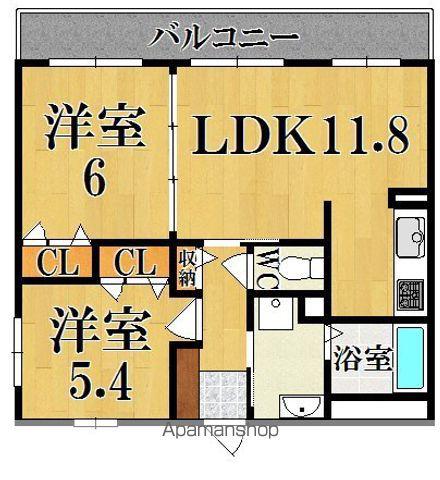 フォレストコート(2LDK/3階)の間取り写真