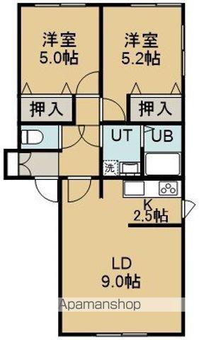 メゾン・ド・KⅡ(2LDK/2階)の間取り写真