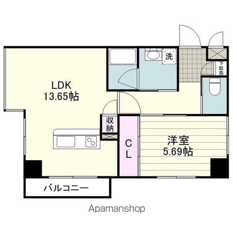 エヴォルート谷山中央(1LDK/3階)の間取り写真
