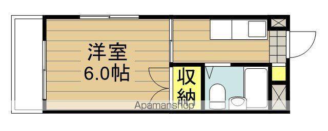 三星マンション(1K/2階)の間取り写真