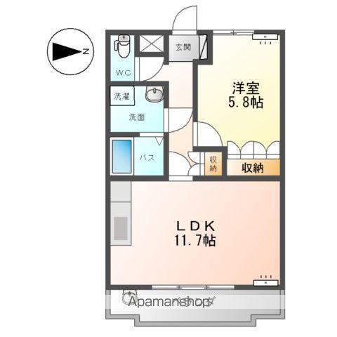 ユアハウス(1LDK/2階)の間取り写真
