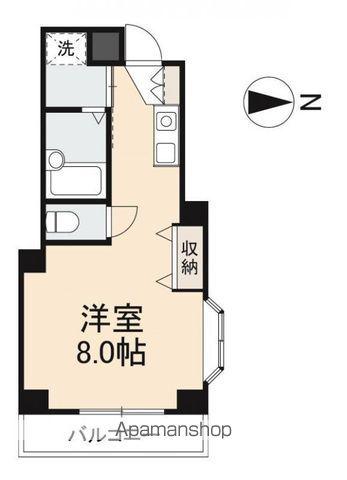 ディアコート栗林(ワンルーム/2階)の間取り写真