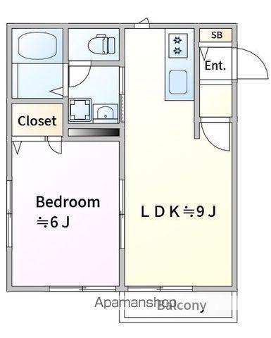 リオンエイム(1LDK/2階)の間取り写真