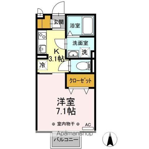 ローザ フェリーチェ(1K/2階)の間取り写真