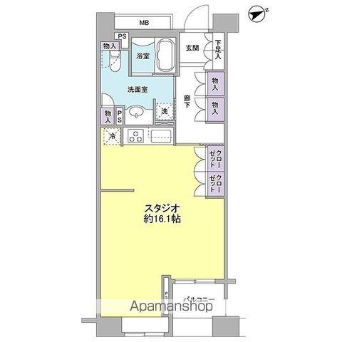 パークフラッツ銀座イースト(ワンルーム/4階)の間取り写真