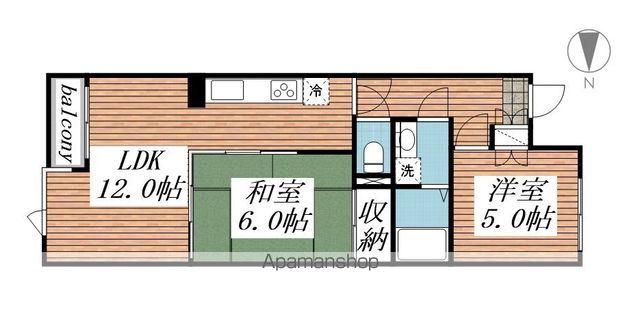 プレセランス郡山(2LDK/2階)の間取り写真